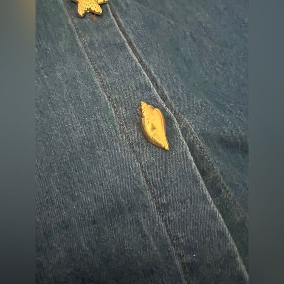 Selen Exotic Button Down – Denim Shirt with Statement Gem Buttons - Picture 10 of 11